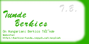 tunde berkics business card
